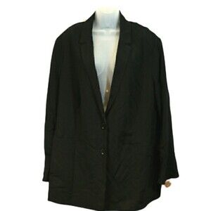 Ulla Popken Black Plus Size Lightweight Career Blazer Jacket 22 NWT